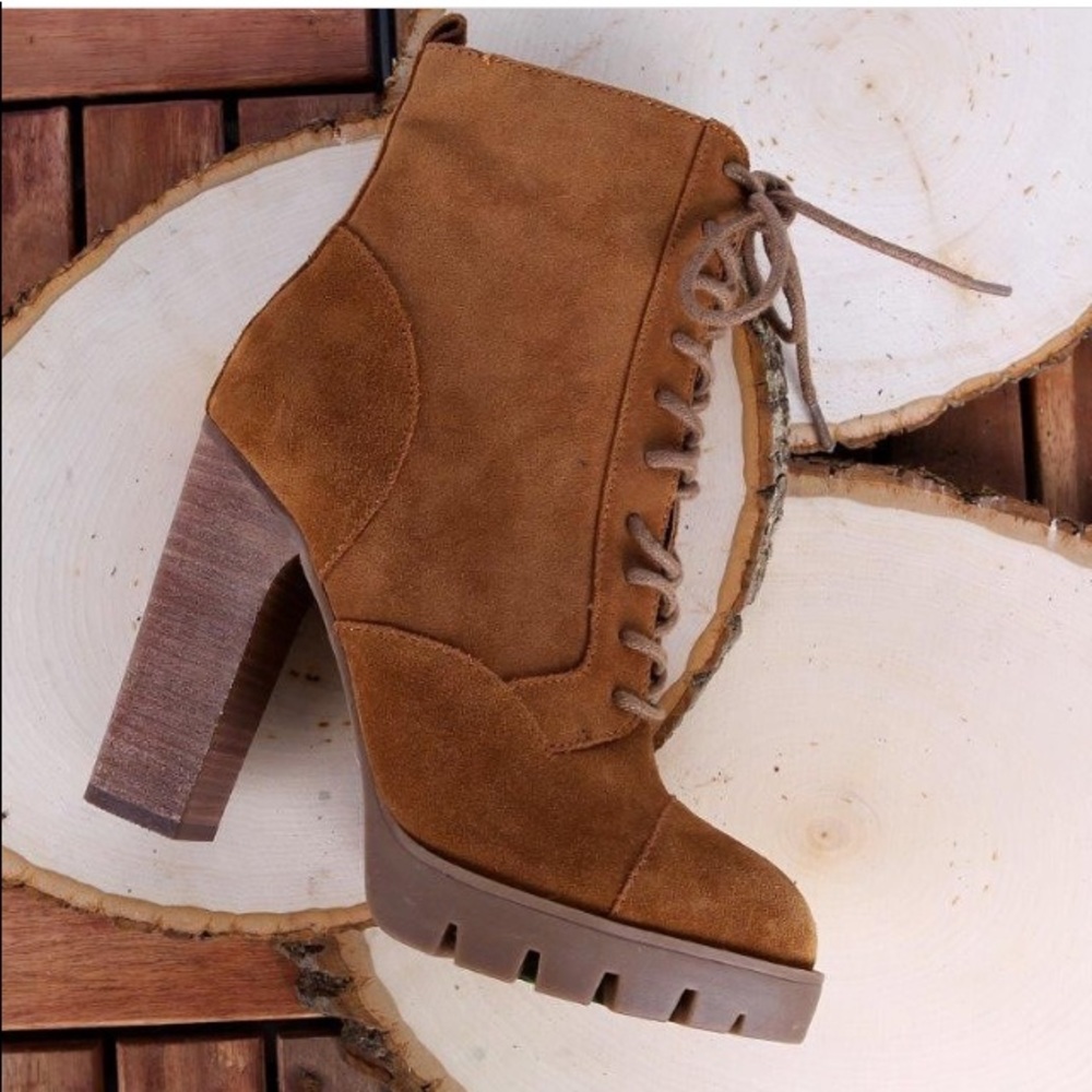 Report Signature Pommel Suede Booties Chestnut